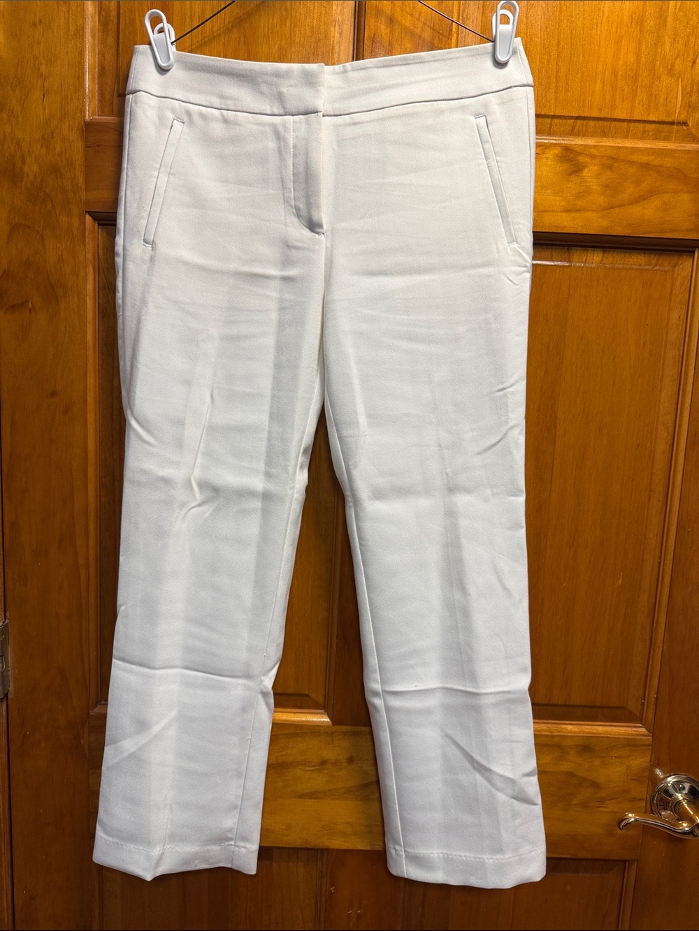 LOFT White Ankle Crop Dress Pants